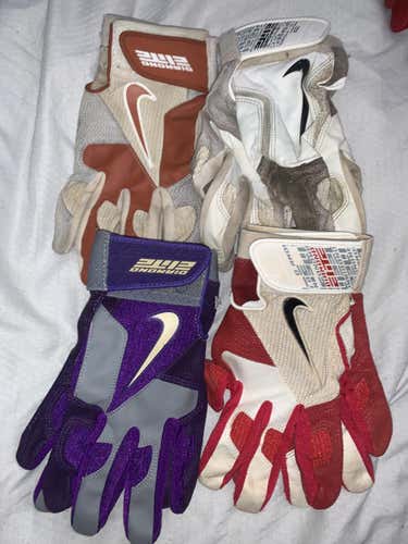 BUNDLE! 4-1 Large Diamond Elite Used Nike Batting Gloves