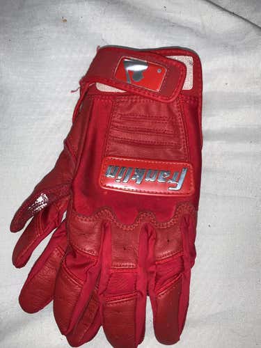 Used Large Red Franklin Batting Gloves