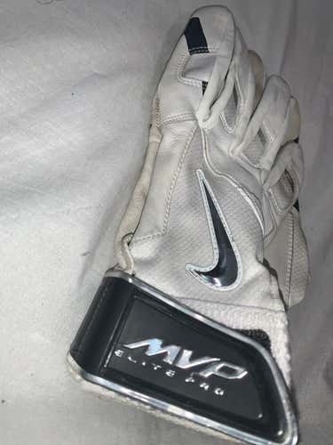 Used Large White Nike MVP Batting Gloves