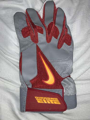 New Large Maroon&Gray (SC) Nike Batting Gloves