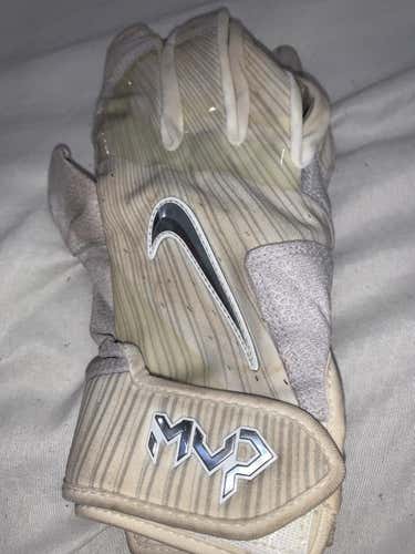 Used White Large Nike MVP Batting Gloves