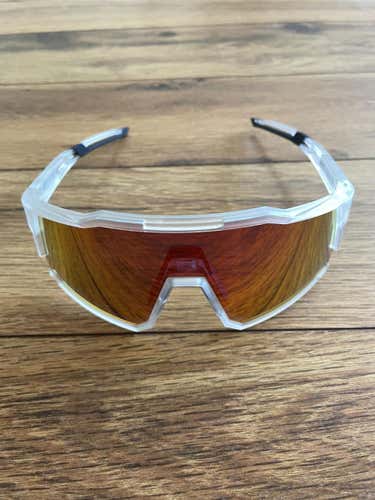 NEW Speedcraft Style Sunglasses - Clear Frame w/ Red Multilayer Lens
