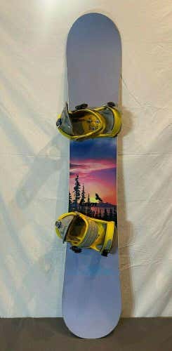 RARE Vintage 1998 Burton Custom 164cm Sunset Graphic Snowboard Custom Bindings L