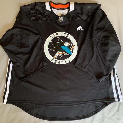 Size 58G Made in Canada Adidas Pro Stock Practice Jersey - San Jose Sharks