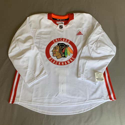 Size 56 Made in Canada Adidas Pro Stock Practice Jersey - Chicago Blackhawks
