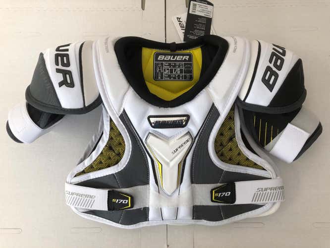 New Junior Bauer Supreme S170 Hockey Shoulder Pads Large Lg L 170 jr