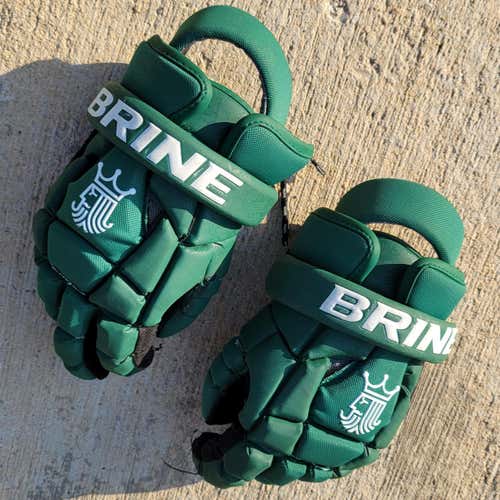 Green Used Player's Brine King Superlight II Lacrosse Gloves 12"