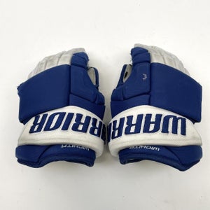 Used Blue and White Warrior ECHL Alpha Gloves | 14" | Wichita Thunder | C86