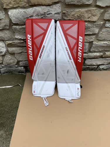 Red/white  Senior Bauer Supreme S170 Goalie Leg Pads