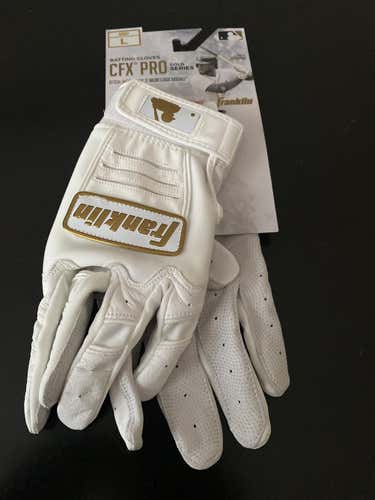 White New Large Franklin CFX PRO Batting Gloves