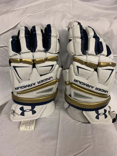 Custom Notre Dame Under Armour Engage Lacrosse Gloves