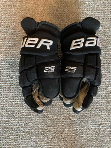 Black Used Bauer 14" Pro Stock Supreme 2S Pro Gloves