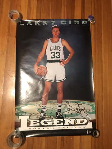 Signed Larry Bird 1991 Poster