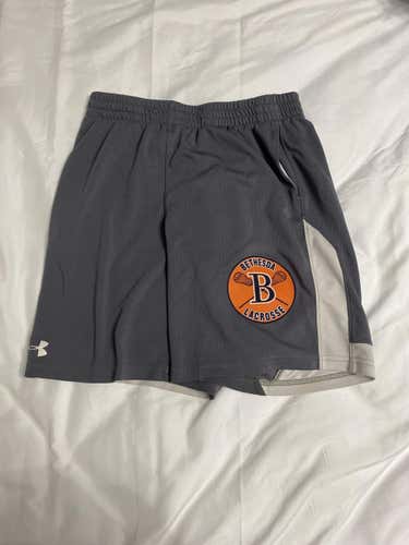 Gray Youth Large Bethesda Lacrosse Under Armour Shorts