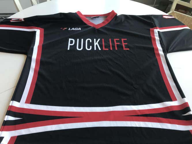 Hockey Jersey - (New) Puck Life Black Adult Unisex Team Jersey - Large - SKU # 148