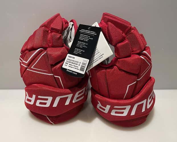 Brand New Red Bauer NSX Hockey Gloves Senior 13”