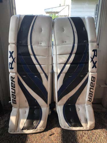 Used 32+1 Bauer RX8 Goalie Leg Pads