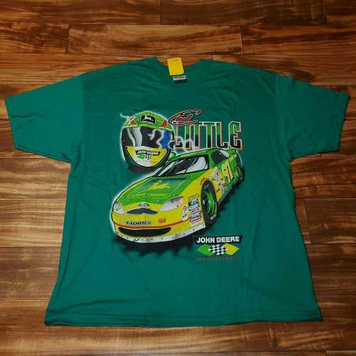 NEW Vintage Nascar Chad Little Lightening John Deere Shirt Rare Vtg Size XL/XXL