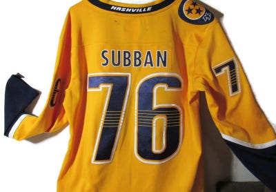 PK Subban Jersey Nashville Predators Practice Yellow NHL 100 Top Defensemen