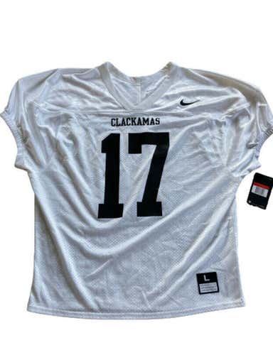 NWT Nike Core Clackamas Football Practice Jersey White #17 Men's Size L
