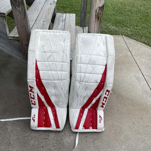 White New 33" CCM Extreme Flex E3.9 Goalie Leg Pads
