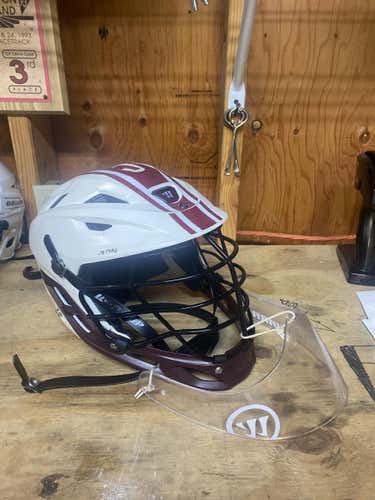 White Adult Goalie Warrior Burn Helmet