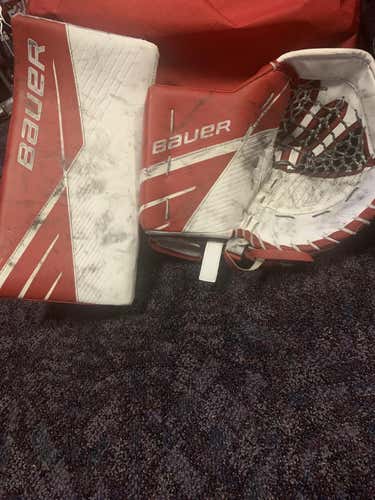 Bauer Supreme 3s Red Glove and Blocker