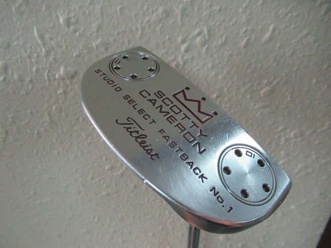 SCOTTY CAMERON STUDIO SELECT FASTBACK NO. 1 35.25" FACTORY STEEL NEW GRIP HC INC