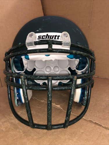 USED SCHUTT XP ADULT FOOTBALL HELMET - LARGE - FLAT DARK GREEN