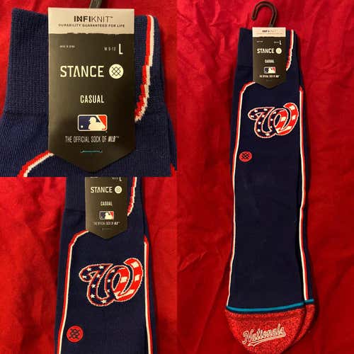 MLB Washington Nationals Large Baseball Socks by Stance * NEW