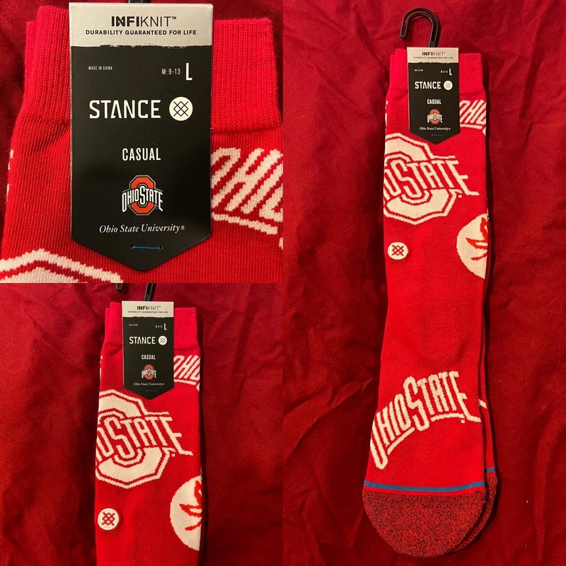 NCAA Ohio State Buckeyes Large Casual Socks by Stance * NEW
