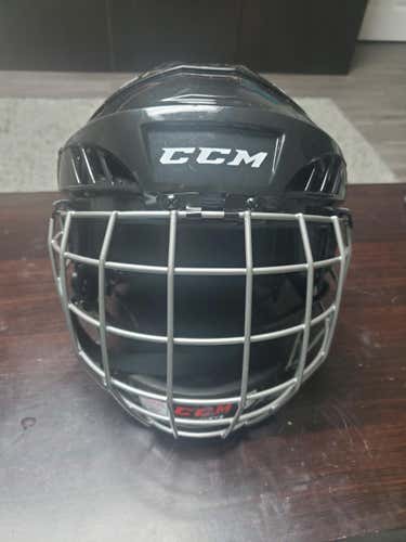 Black Like New Adult Medium CCM FL40 Helmet With Cage