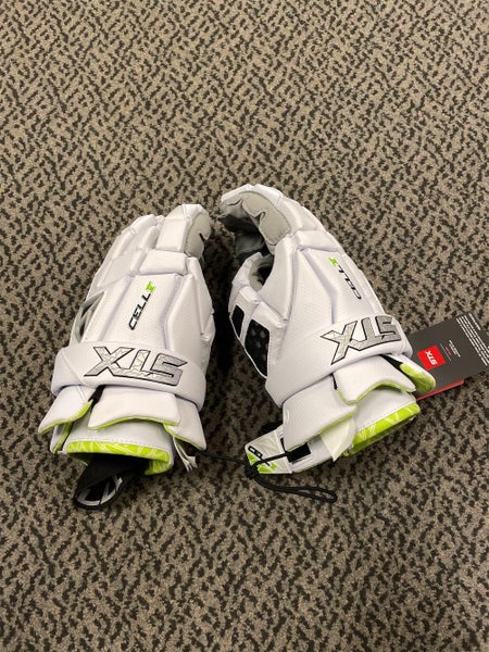White New Player's STX Cell V X-large Lacrosse Gloves