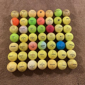 50 Grade B Colored Used Golf Balls Free Shipping