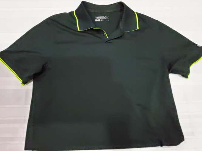 Black/Neon Yellow Adult Men's Used Large Nike Dri-Fit Golf Shirt