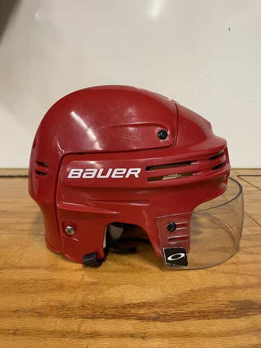Red Used Large Bauer Pro Stock 4500 Helmet