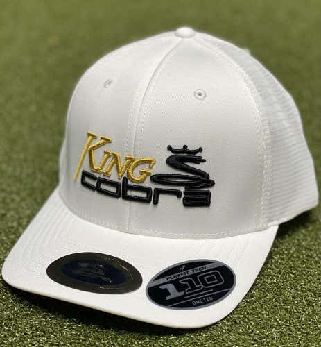 King Cobra Golf Mesh Trucker Snapback FlexFit 110 Golf Hat Cap White NEW #37411
