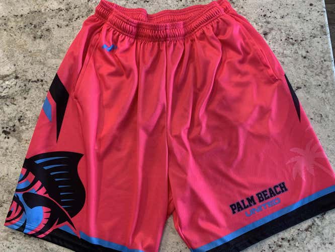 Hot Pink Sublimated Palm Beach United Game Shorts