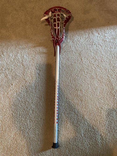 Warrior Evo 4 Mini Lacrosse Stick with Traditional String Job