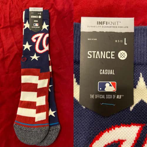 MLB Washington Nationals Large Baseball Casual Socks by Stance * NEW