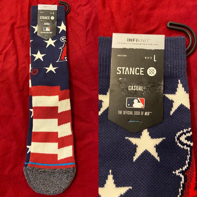 MLB LA Angels Large Baseball Casual Socks by Stance * NEW