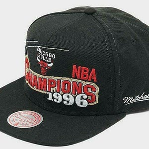 Chicago Bulls Mitchell & Ness Snapback Hat 1996 NBA Finals Champions Cap Black