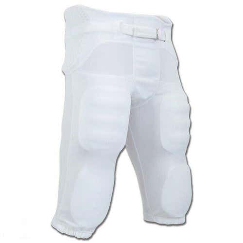 CHAMPRO YOUTH FPYUF INTEGRATED UNI-FIT FOOTBALL PANT BUILT IN PADS WHITE HUSKY