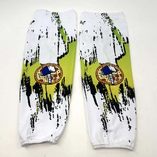 Like New | White, Green, and Black Wichita Thunder Pizza Socks - 32"