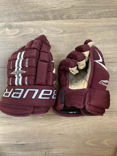 Maroon Bauer 13" 4 Roll Gloves