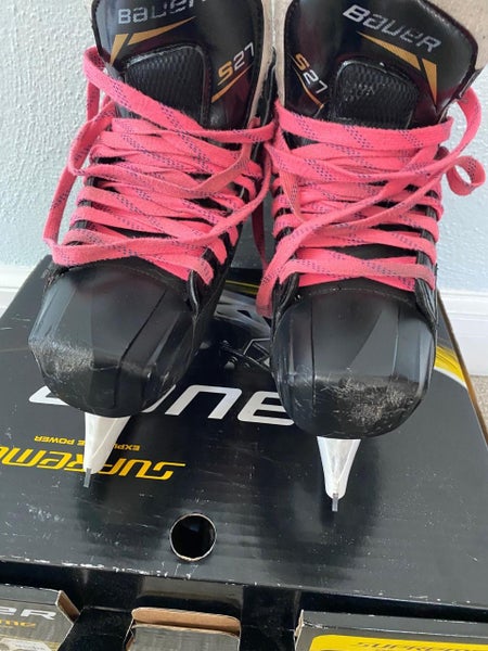 Junior Used Bauer Supreme S27 Hockey Goalie Skates Regular Width Size 5