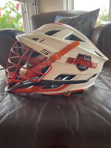 Long Island Express White/Orange Cascade S Helmet