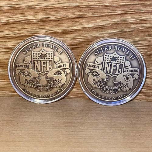 Limited Super Bowl 1 + 2 NFL Gold Collectible Coin Bundle Set Green Bay Packers