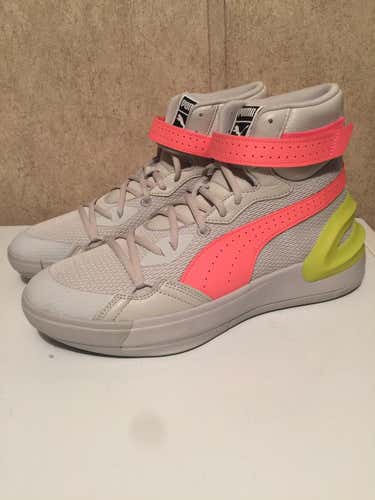 Puma Basketball Hoops Sky Modern Glacier Grey Fizz Yellow Men 10.5