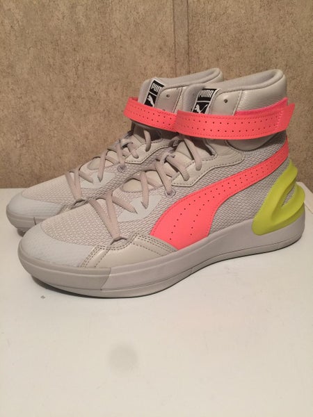 Puma Basketball Hoops Sky Modern Glacier Grey Fizz Yellow Men 10.5